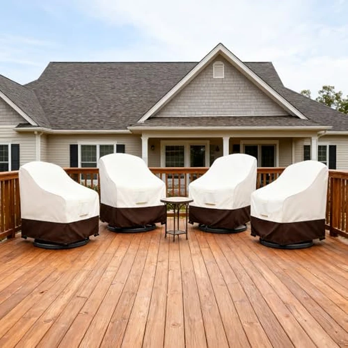 Bitubi Waterproof 4 Pack Outdoor Swivel Chair Cover for Patio Chair Size Up to 33W x 35D x 38.5H inch,Outdoor Lawn Patio Furniture Covers (Brown) by Bitubi - Image 7