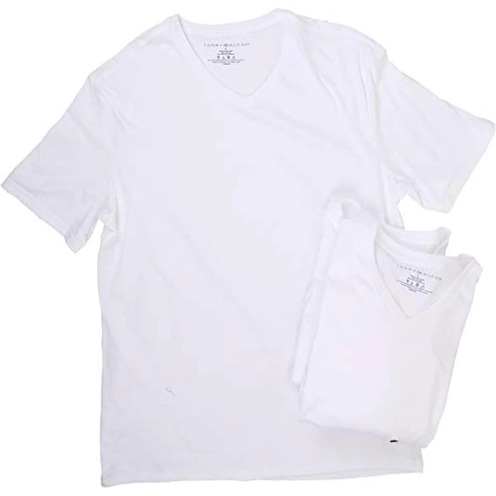 Tommy Hilfiger Men's 3-Pack Cotton V-Neck T-Shirt, White, Large by Tommy Hilfiger - Used - Like New condition - US$22.39