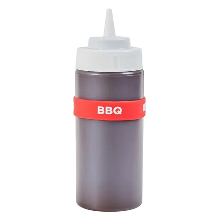 Restaurantware BBQ Label Band 10-Pack Fits 16, 20, 24 oz Squeeze Bottles Dishwasher Safe Silicone Squeeze Bottle Accessory Slip-Reducing Band Red Reusable by Restaurantware - Image 1
