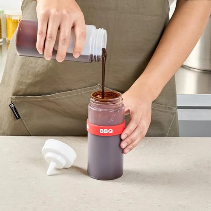 Restaurantware BBQ Label Band 10-Pack Fits 16, 20, 24 oz Squeeze Bottles Dishwasher Safe Silicone Squeeze Bottle Accessory Slip-Reducing Band Red Reusable by Restaurantware - Image 8