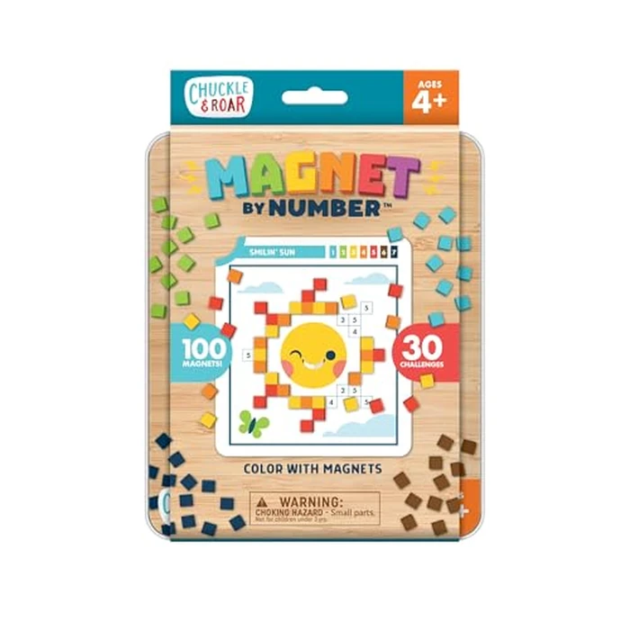 Chuckle & Roar Magnetic Puzzle Kit - Magnet by Number Edition, Mess-Free Color Matching Activity with 30 Challenges, Travel-Friendly Learning Toy for Kids Ages 4+ by Chuckle & Roar - Used - Very Good condition