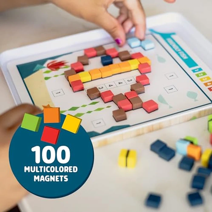 Chuckle & Roar Magnetic Puzzle Kit - Magnet by Number Edition, Mess-Free Color Matching Activity with 30 Challenges, Travel-Friendly Learning Toy for Kids Ages 4+ by Chuckle & Roar - Image 3