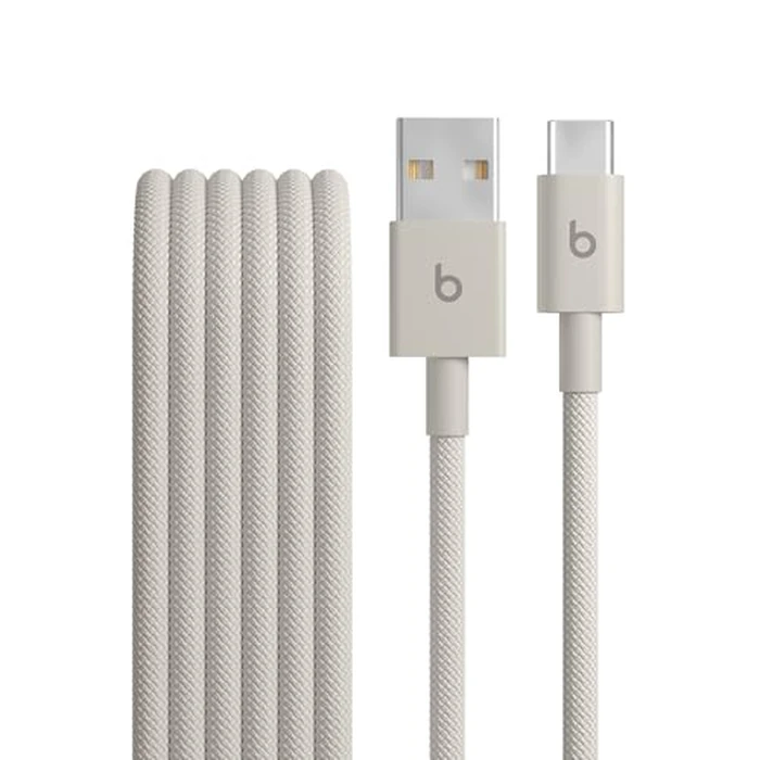Beats USB-A to USB-C Woven Cable Fast Charging Durable and Tangle-Free Design Compatible Charger for Apple & Android Devices (1.5 m) - Surge Stone by Beats - Image 1
