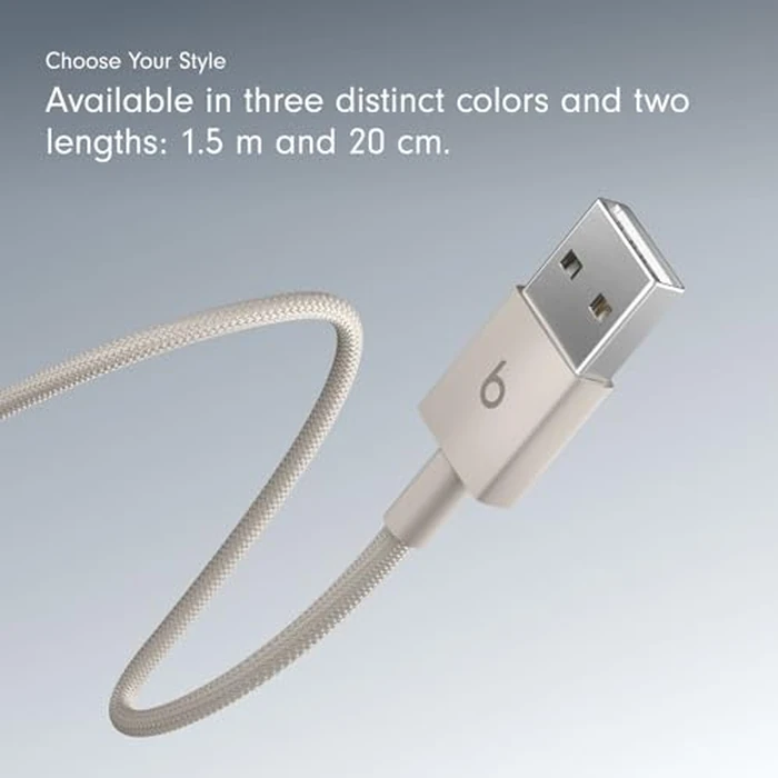 Beats USB-A to USB-C Woven Cable Fast Charging Durable and Tangle-Free Design Compatible Charger for Apple & Android Devices (1.5 m) - Surge Stone by Beats - Image 7