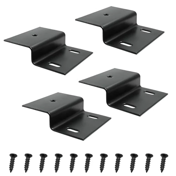 Unlorspy 12 Pcs Black Z Bracket,3 x 1.69 x 0.79 inch Z-Shaped Corner Brace,Z Shape Furniture Support Bracket Fasten for Cabinet Chair Wood Shelf Fixing Timber Connector,Thickness 2mm, Black by Unlorspy - Image 5