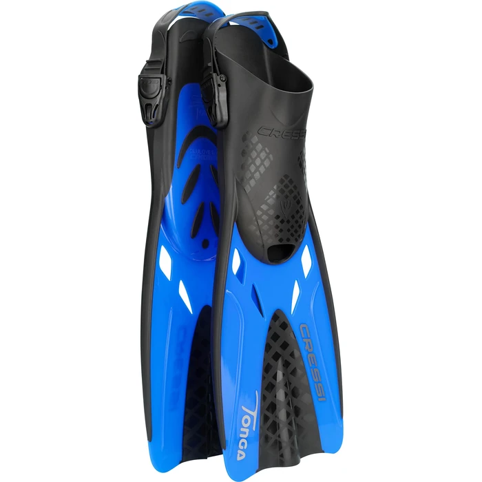Cressi Tonga Short Adjustable Open Heel Fins, Black/Blue, L/XL by Cressi - Used - Like New condition - CA$39.73