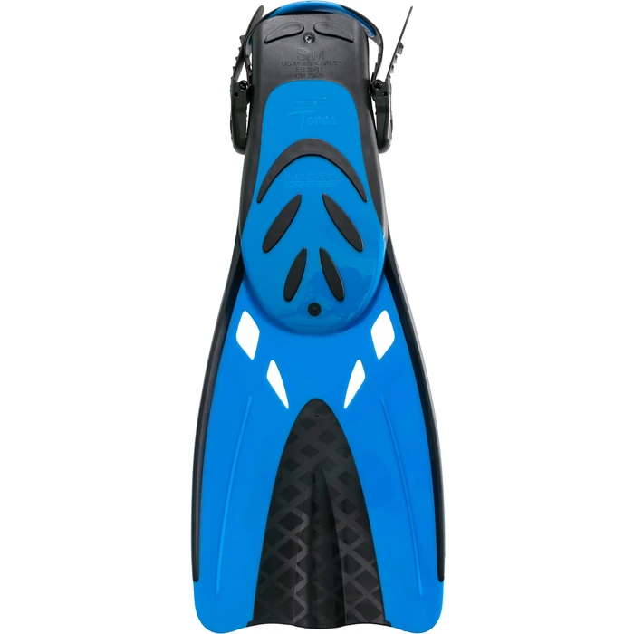 Cressi Tonga Short Adjustable Open Heel Fins, Black/Blue, L/XL by Cressi - Image 3
