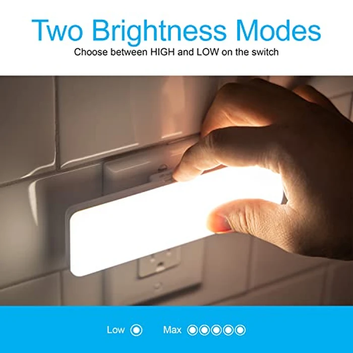 GE Home Electrical Ultrabrite LED Light Bar, 200 Lumens, High/Low/Off Switch, Plug-in, Night Light, Ideal for Dark Spaces, Bedroom, Bathroom, Kitchen, Hallway, Garage, Basement White, 52261, 2 Pack by GE - Image 3