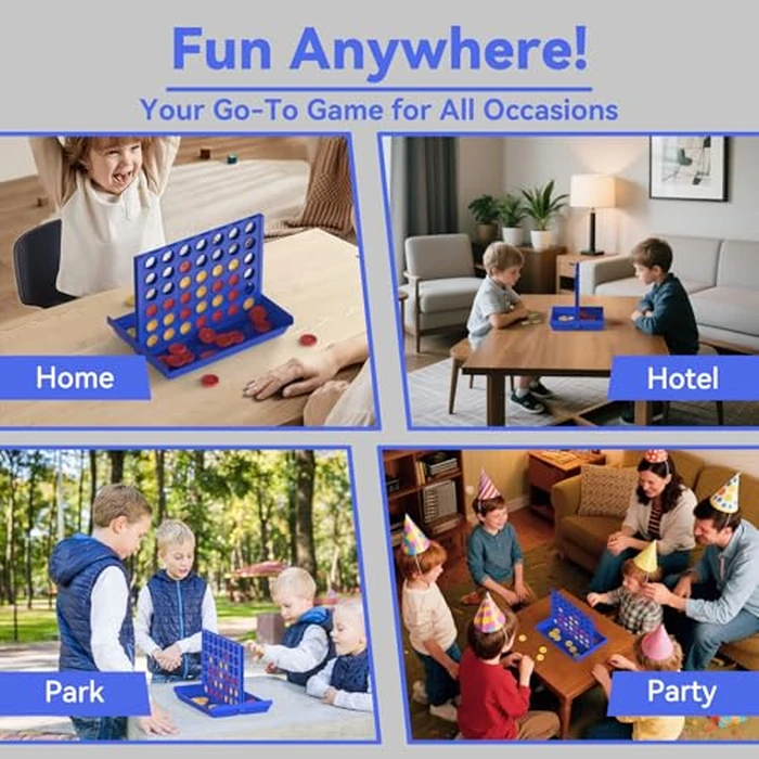 Pup Go Standard Size 4 in a Row Board Games for Kids Ages 3 for Boys Girls Teens, Classic Family Game Educational Toy, Portable 2-Player Strategy Games, 6 Spare Discs Included by Pup Go - Image 4