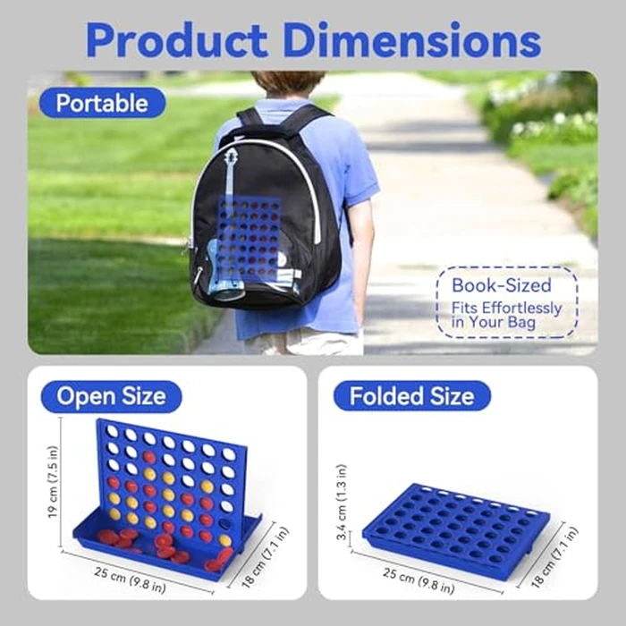 Pup Go Standard Size 4 in a Row Board Games for Kids Ages 3 for Boys Girls Teens, Classic Family Game Educational Toy, Portable 2-Player Strategy Games, 6 Spare Discs Included by Pup Go - Image 5