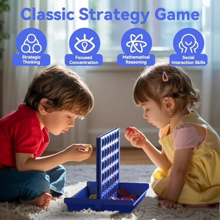 Pup Go Standard Size 4 in a Row Board Games for Kids Ages 3 for Boys Girls Teens, Classic Family Game Educational Toy, Portable 2-Player Strategy Games, 6 Spare Discs Included by Pup Go - Image 8