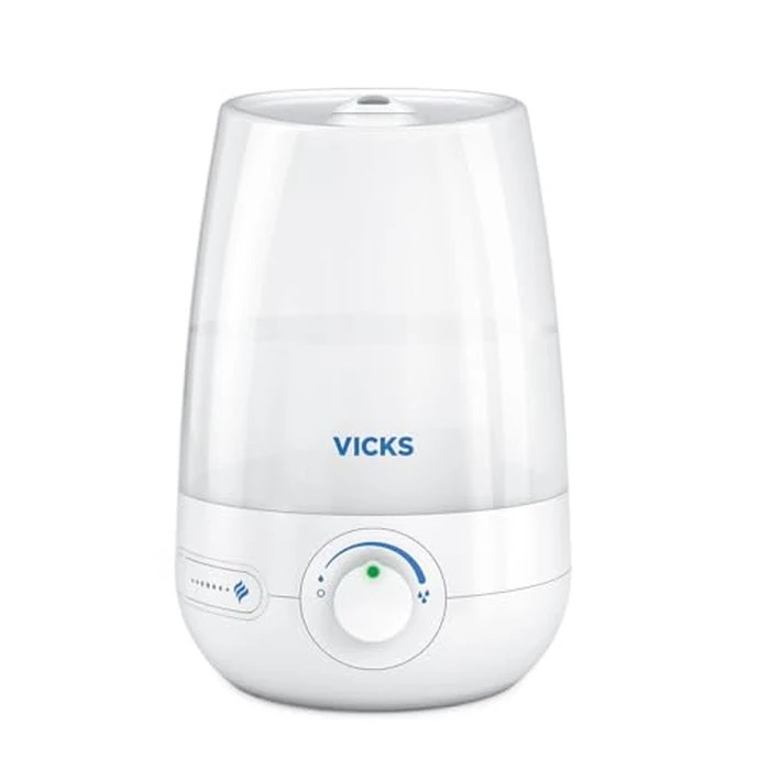 Vicks VUL545C Ultrasonic Filter Free Cool Mist Humidifier for Medium Rooms, Baby, Office Desk with Variable Output Control, Auto Shut-off, VapoPad Compatible, 3.8L Tank by Vicks - Used - Good condition - CA$39.36