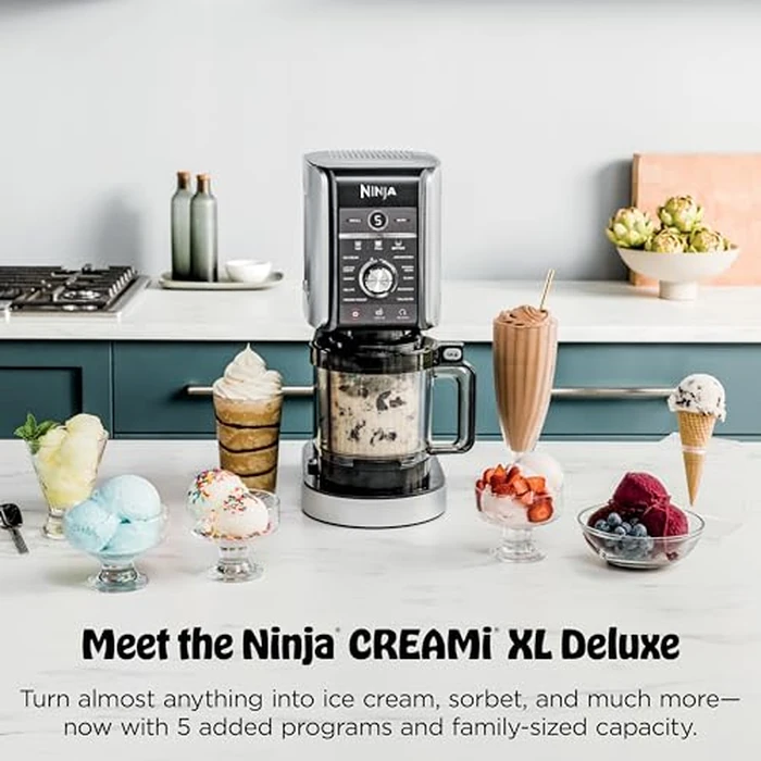 Ninja NC501 CREAMi Deluxe 11-in-1 Ice Cream & Frozen Treat Maker for Ice Cream, Sorbet, Milkshakes, Frozen Drinks & More, 11 Programs, with 2 XL Family Size Pint Containers, Perfect for Kids, Silver by Ninja - Image 2
