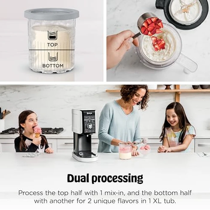 Ninja NC501 CREAMi Deluxe 11-in-1 Ice Cream & Frozen Treat Maker for Ice Cream, Sorbet, Milkshakes, Frozen Drinks & More, 11 Programs, with 2 XL Family Size Pint Containers, Perfect for Kids, Silver by Ninja - Image 9