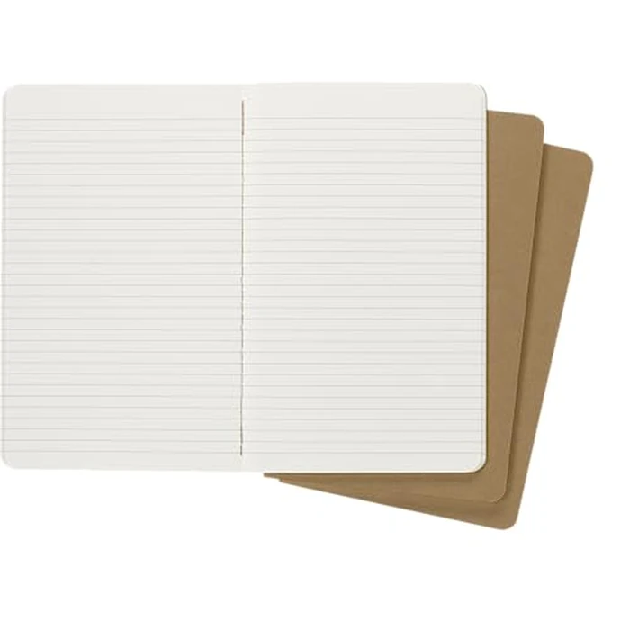 Moleskine Cahier Journal, Soft Cover, Large (5" x 8.25") Ruled/Lined, Kraft Brown, 80 Pages (Set of 3) by Moleskine - Image 1