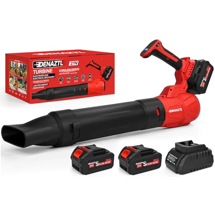 Portable Electric Leaf Blower Cordless with 2X 4.0Ah Batteries and Charger, 650CFM 175MPH, 5 Speeds Modes, LCD Display, Lightweight Handheld for Seniors Gift, Gutter, Yard, Garden, Patio, Lawn Care by Denaztl - Used - Acceptable condition