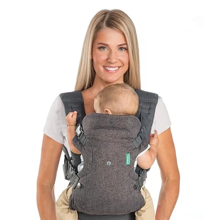 Infantino Flip 4-in-1 Convertible Baby Carrier, Adjustable, Ergonomic Babywearing, Registry Essential, Baby Carrier for Newborn to Toddler, Gray by Infantino - Image 1