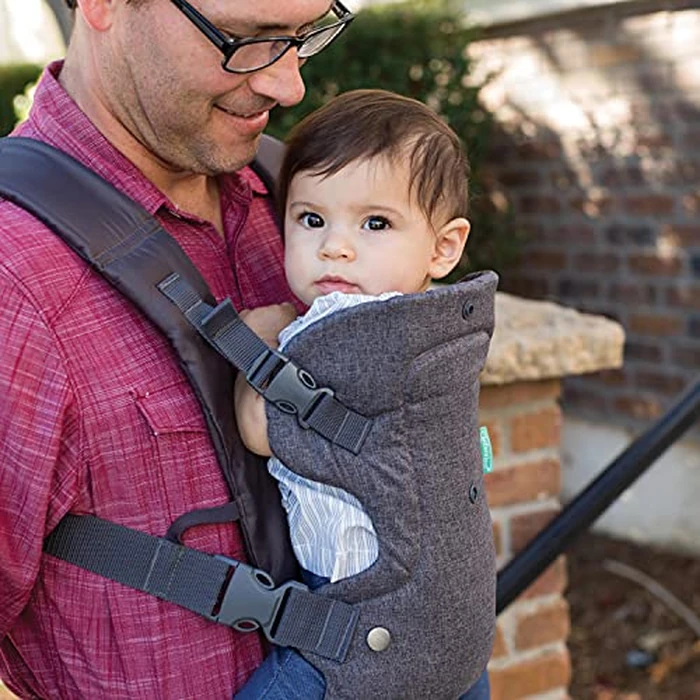 Infantino Flip 4-in-1 Convertible Baby Carrier, Adjustable, Ergonomic Babywearing, Registry Essential, Baby Carrier for Newborn to Toddler, Gray by Infantino - Image 6