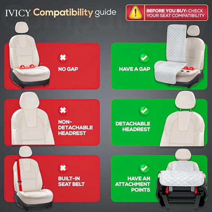 IVICY Faux Linen Front Car Seat Cover - Durable, Non-Slip Seat Protector for Cars - 1 Unit, Black by IVICY - Image 4