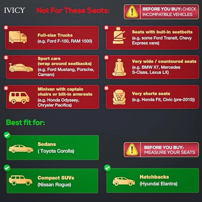 IVICY Faux Linen Front Car Seat Cover - Durable, Non-Slip Seat Protector for Cars - 1 Unit, Black by IVICY - Image 5