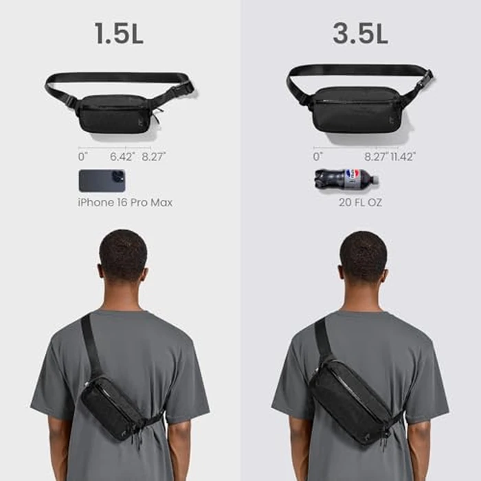 tomtoc 3.5L X-Pac Sling Bag with RFID Blocking, Crossbody Bag Minimalist Chest Shoulder Pack for Men/Women, Water-resistant Lightweight Casual Funny Pack for Travel/Daily Commute by tomtoc - Image 2