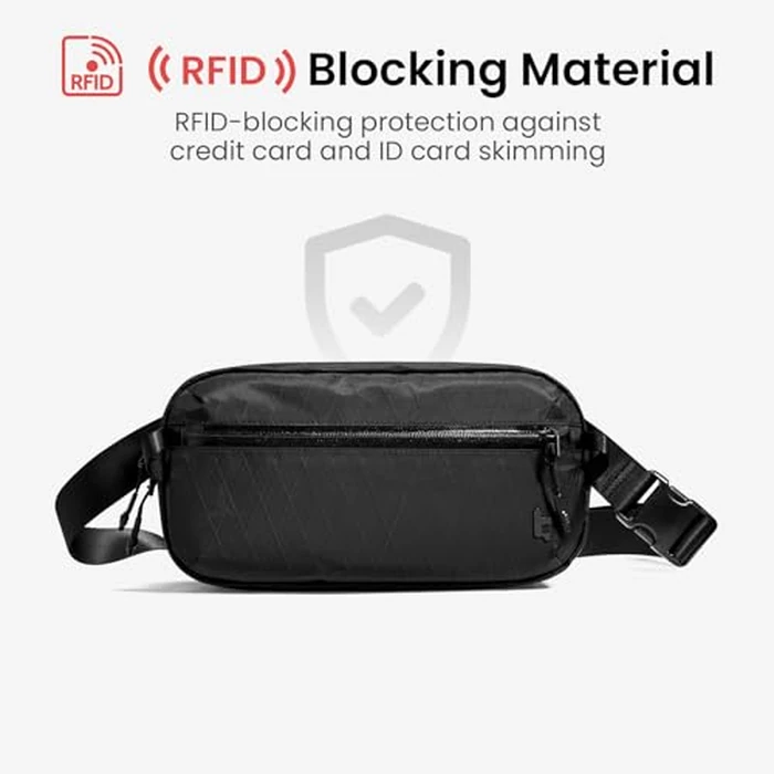 tomtoc 3.5L X-Pac Sling Bag with RFID Blocking, Crossbody Bag Minimalist Chest Shoulder Pack for Men/Women, Water-resistant Lightweight Casual Funny Pack for Travel/Daily Commute by tomtoc - Image 5