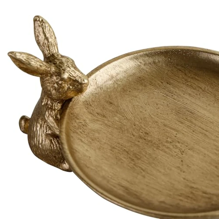 NIKKY HOME Gold Jewelry Tray, Vintage Jewelry Dish Tray with Rabbits, Antique Ring Dish & for Women, Small Trinket Bowl for Vanity Bathroom by NIKKY HOME - Image 8