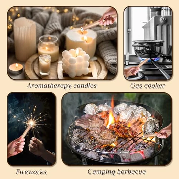 2 PCS Candle Lighter,Windproof Flameless Electric Lighter with LED Power Display ＆ Safety Switch, Upgraded Plasma USB Rechargeable Lighters for Birthday Camping BBQ (Champagne Gold) by Beyio - Image 2