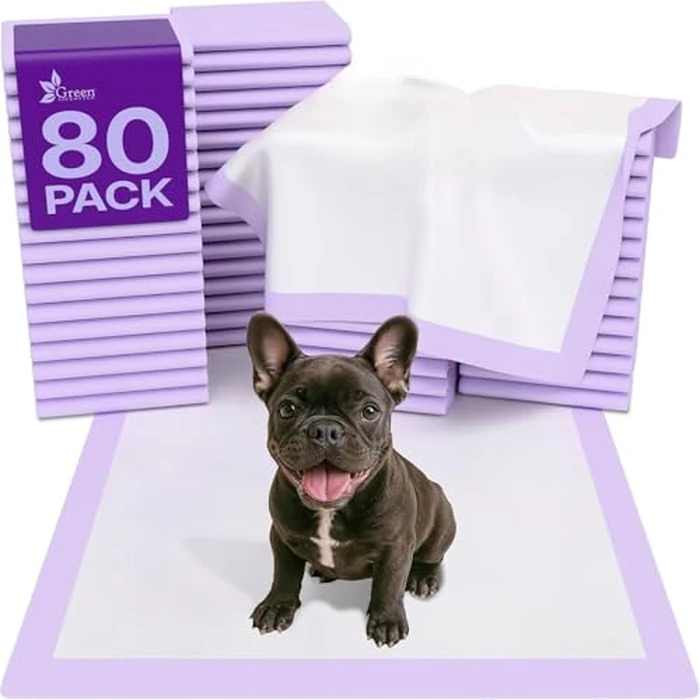 GREEN LIFESTYLE Pee Pads - Super Absorbent & Leak-Proof Pee Pads for Dogs - Puppy Pads - Waterproof Dog Pads, Dog Training Pads for Cats, Rabbits (Pack of 80 - 22x22) by GREEN LIFESTYLE - Used - Like New condition