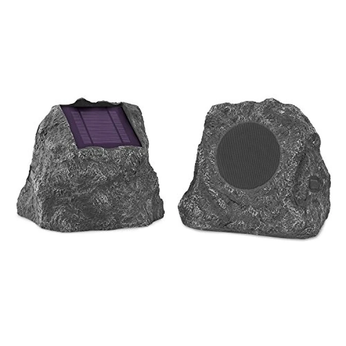 Victrola The Solar Rock Speakers Pair, 14 Hours PlayTime, IPX4 Rechargeable Solar Outdoor Bluetooth Speakers for Garden, Patio, Built for All Seasons, Wireless Music Streaming, Charcoal by Victrola - Used - Very Good condition - US$112.85