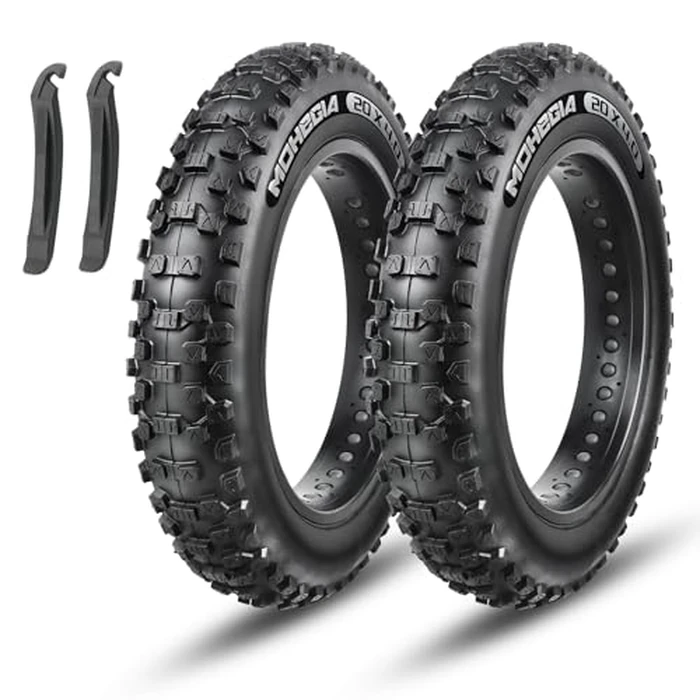 2-Pack Ebike Fat Tires:MOHEGIA 20 x 4.0 Inch E-Bike Mountain Tire High-Performance and All-Terrain Folding Replacement Bicycle Tire with Offroad or Trail Riding by MOHEGIA - Used - Like New condition