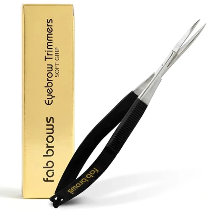Soft Grip Eyebrow Trimmers | Brow Scissors for Women and Men | Precise & Sharp | Stainless Steel Tip Beauty Scissors | Eyebrow Grooming & Shaping | Brow Care | Eyelashes, Beard, & Nose Hair Trimmer by Fab Brows - Used - Like New condition