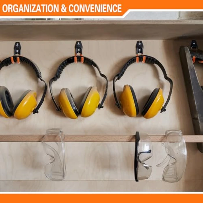 HUPBIPY Heavy Duty Garage Hooks 6 Pack, J Shaped Hanger, Wall Mounted Storage System, Power and Garden Tool Organizer, for Hanging Ladders, Bikes Tires, Hose, Bulk Items by HUPBIPY - Image 5