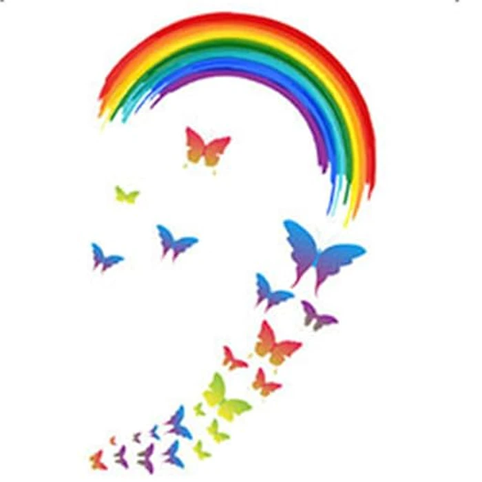 hanlongyu Rainbow Wall Decals for Girls Room Colourful Rainbow Butterflies Peel and Stick Wall Art Stickers Baby Nursery Girls Bedroom Living Room Wall Decor by hanlongyu - Used - Like New condition - CA$5.73