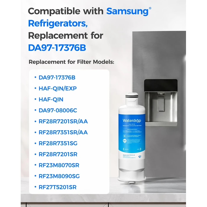 Waterdrop WD-F45 Replacement for Samsung(R) DA97-17376B, HAF-Qin/EXP, DA97-08006C, RF28R7201SR, RF28R7351SG, Refrigerator Water Filter, 3 Filters by Waterdrop - Image 2