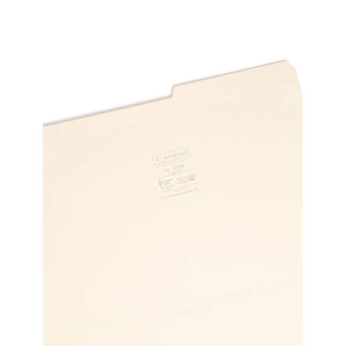 Smead 2/5-Cut Right Position File Folder, Reinforced Tab, Legal Size, 11 Point, Manila, 100 Per Box (15386) by Smead - Image 3