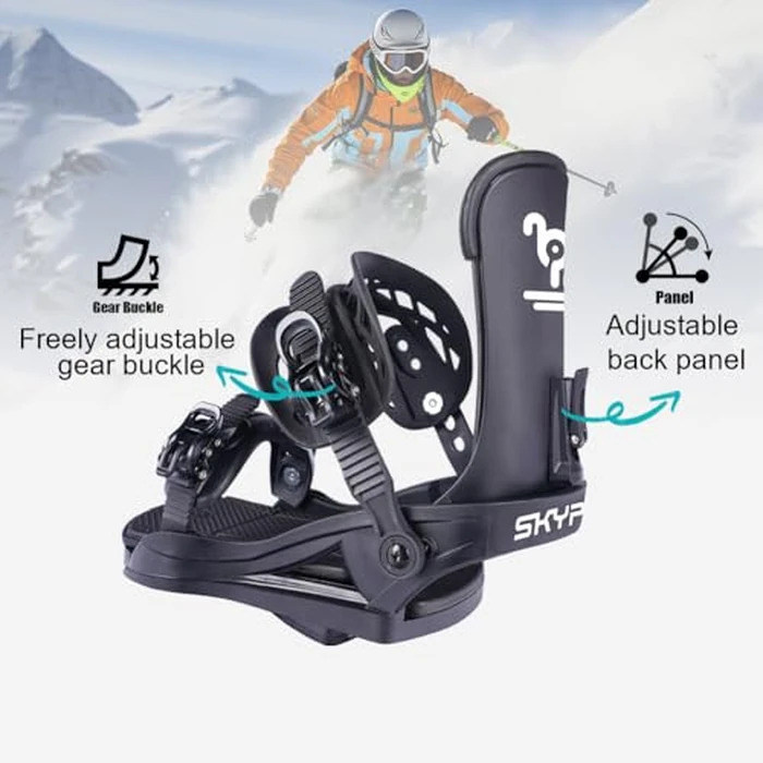 Snowboard Bindings Lightweight Snow Shoes Bindings Rear Entry Bindings for Men and Women Easy to Put on and Take Off (White, Medium) by SkyPath - Image 2
