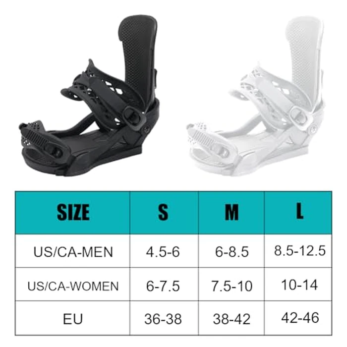 Snowboard Bindings Lightweight Snow Shoes Bindings Rear Entry Bindings for Men and Women Easy to Put on and Take Off (White, Medium) by SkyPath - Image 5