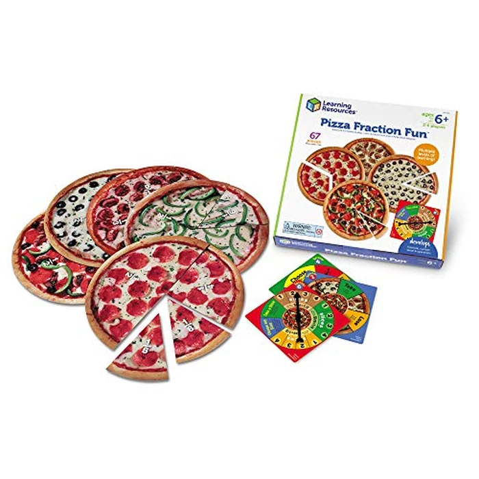 Learning Resources Pizza Fraction Fun Game, 13 Fraction Pizzas, 67 Piece Game, Ages 6+ by Learning Resources - Used - Very Good condition