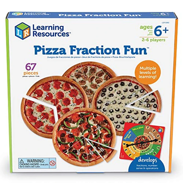 Learning Resources Pizza Fraction Fun Game, 13 Fraction Pizzas, 67 Piece Game, Ages 6+ by Learning Resources - Image 4