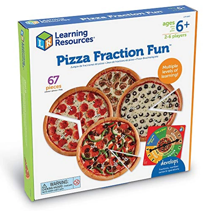 Learning Resources Pizza Fraction Fun Game, 13 Fraction Pizzas, 67 Piece Game, Ages 6+ by Learning Resources - Image 5