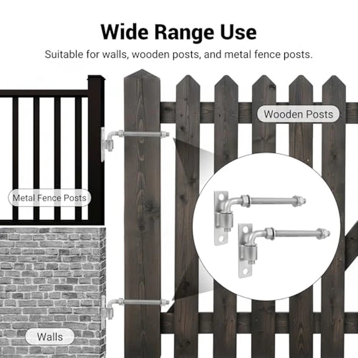 6" J-Bolt Post Hinge, Galvanized Steel Welded Gate Hinge with 5/8" Male Hinge Pin, Heavy Duty Chain Link Fence Hardware for Wooden Farm Gate, Barn Gate, 4 Pack by Bularie - Image 4
