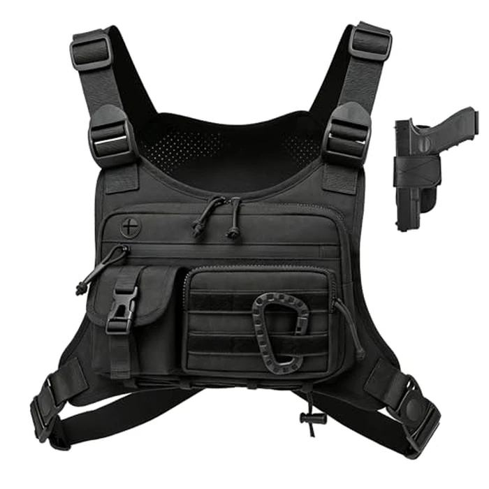 Muserise Tactical Chest Pack for Men Women, Outdoor Running Vest, EDC Chest Rig Bag for Cycling, Sports and Workouts by Muserise - Used - Very Good condition - US$27.42