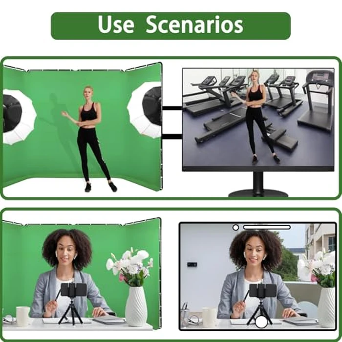 Barlezy 7.87ft x 13ft Green Screen Backdrop with Stand, Large Wrinkle-Resistant Green Backdrop w/Heavy Duty Backdrop Stand, Collapsible Photography Background for Photo Studio Shooting by Barlezy - Image 7