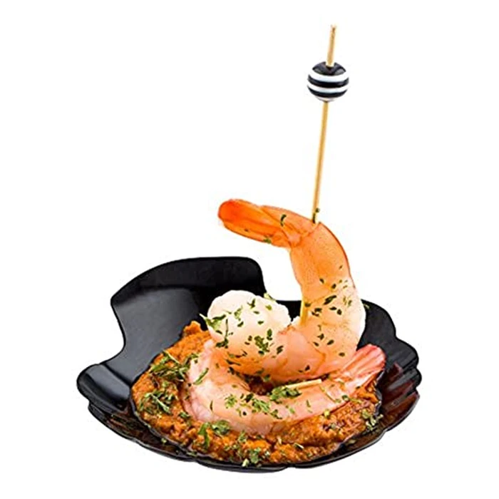 Restaurantware 3.3 Inch Shell Appetizer Plate 100 Disposable Plastic Appetizer Plate - Sturdy Shell-Shaped Black Plastic Cocktail Plates Perfect For Serving Amuse Bouche And Hors D'oeuvres by Restaurantware - Image 1