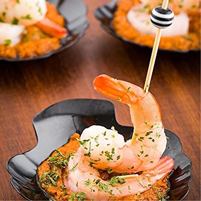 Restaurantware 3.3 Inch Shell Appetizer Plate 100 Disposable Plastic Appetizer Plate - Sturdy Shell-Shaped Black Plastic Cocktail Plates Perfect For Serving Amuse Bouche And Hors D'oeuvres by Restaurantware - Image 3