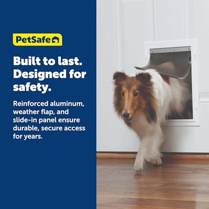 PetSafe Freedom Aluminum Pet Door for Dogs and Cats, Medium, White, Tinted Vinyl Flap by PetSafe - Image 7
