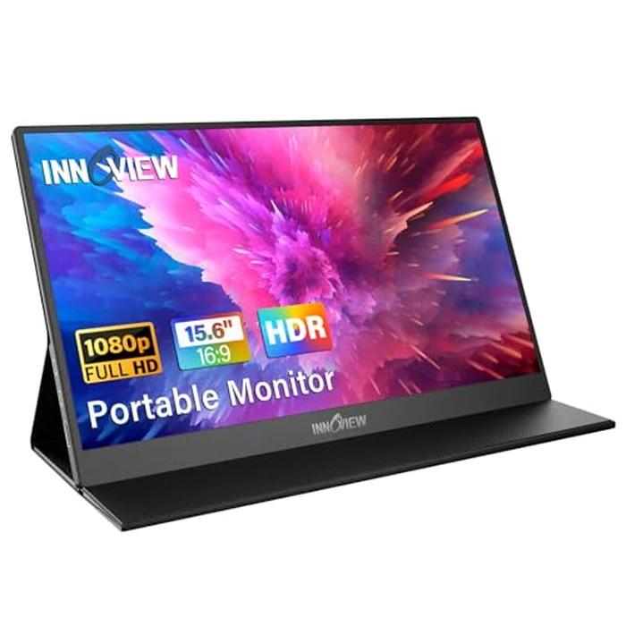 InnoView Portable Monitor, 15.6 Inch FHD 1080P HDMI USB C Second External Monitor for Laptop, Desktop, MacBook, Phones, Tablet, PS5/4, Xbox, Switch, Built-in Speaker with Protective Case by InnoView - Used - Very Good condition