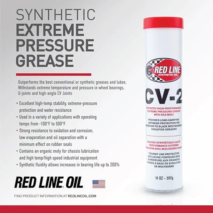 Red Line 80402 High Performance CV-2 Synthetic Grease Cartridge with Red Moly - 14 Ounce Tube by Red Line - Image 3