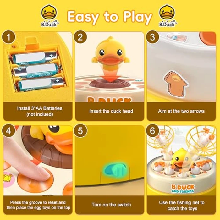 BDUCK+ Board Games for Toddlers, Kids Toys Jumping Ducks Game for Kids 4-8, 2 Players Family Board Game Interactive Educational Toy for Boys Girls, Birthday Gifts for Age 3 & Up by BDUCK+ - Image 4